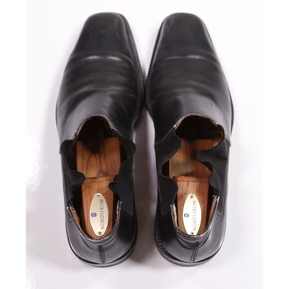 Salvatore Ferragamo Mens Black Ankle Chelsea Boots Leather 10 D - Picture 5 of 12